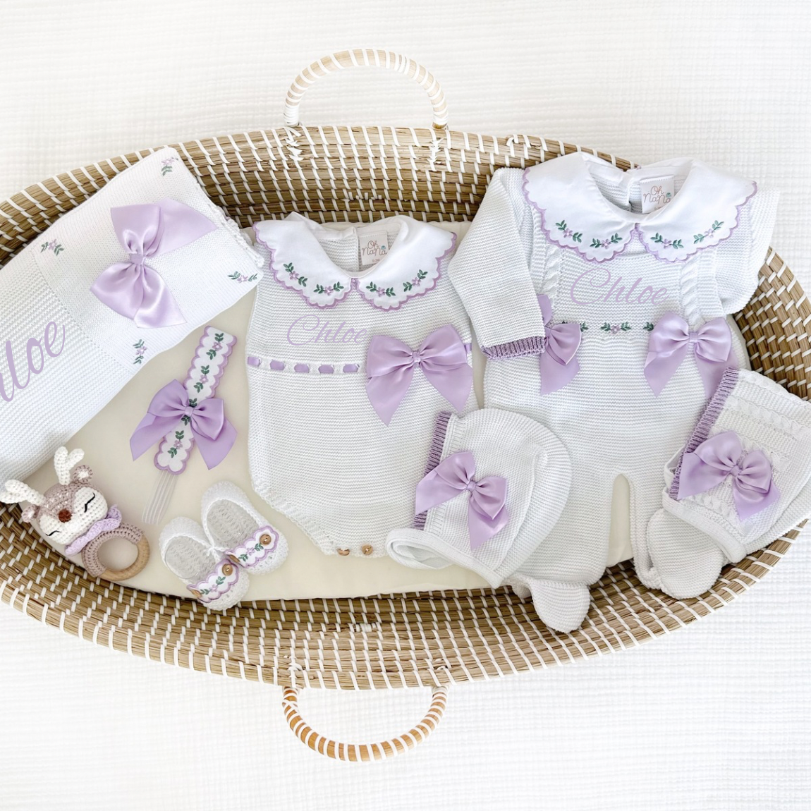 Flowers Coming Home Personalized Set (Ivory/Beige)